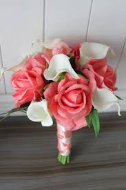 17pcs wedding bridal bouquet silk flower decoration package coral ivory orange. Destination Wedding With Coral Silk Flowers Silk Wedding Flowers And Bouquets Online Love Is Blooming