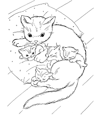 Parents may receive compensation when you click through and purchase from links contained on this website. Cat And Her Kids Coloring Page Kittens Coloring Kitty Coloring Cat Coloring Page