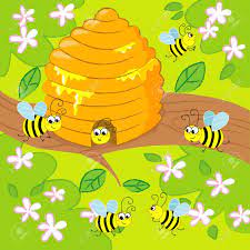 Une ruche est une structure presque fermée abritant une colonie d'abeilles. Ruche Dessin Anime Avec Le Vol Des Abeilles Heureuses Au Printemps Image Pour Les Enfants Clip Art Libres De Droits Vecteurs Et Illustration Image 11102556