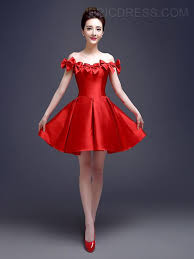 Ericdress Off The Shoulder Bowknot Short Cocktail Dress Short Red Prom Dresses Girl Dress Patterns Birthday Dresses