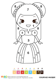 Cette section contient tous les coloriages codés (ou magiques) de lulu la taupe. Coloriage Magique Cp Une Belle Princesse