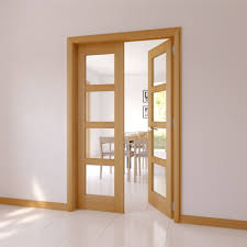 Clear Glazed 4 Panel Shaker Oak Internal French Door Set Departments Diy At B Q Internal French Doors Doors Interior Discount Interior Doors