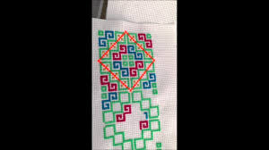 Vintage handmade cross stitch work from thailand these very special pieces of vintage, cross stitch work are made by the hmong hill. Hmong Cross Stitch A New Design I M Trying To Accomplish By The End Of The Month Youtube