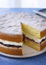 Genoise Sponge With Blueberry Compote And Vanilla Cream Recipe Recipe British Baking Show Recipes Sponge Cake Recipes British Baking