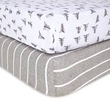 Check spelling or type a new query. Pine Forest Stripe Organic Cotton Beesnug Fitted Crib Sheet 2 Pack Heather Grey One Size