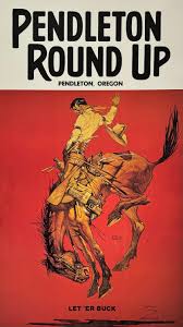 Buy Let Er Buck, Pendleton Round up Rodeo 28x16 Vintage Style Poster Print,  Western Decor, Cowboy Art, Wall Decor, American West Online in India