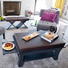 Vasagle copadion ottoman coffee table, square coffee table with storage, for living room, metal and padded synthetic leather, industrial style, rustic brown ulct77bx. Dolton Table Ottoman Pull Out Shelves Brown Couef Touch Of Modern