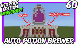 Daylight Sensor Fully Automatic Potion Brewer Bedrock Edition Minecraft Tutorial Minecraft Minecraft Projects