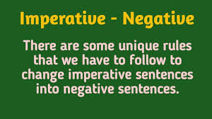 Future tenses questions 7 make questions with words in brackets. Imperative Negative Sentences Youtube