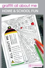 Back To School Spray Can All About Me Art For Grades 4 8 School Creative Teacher Planning Back To School Art