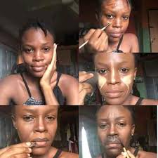 makeup artist transforms her face to
