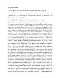 Sample position papers can be found below. Pdf Norwegian Delegation Position Paper For The General Assembly Economic And Financial Committee Federico Ociredef Academia Edu