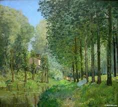 Le repos au bord d'un ruisseau - Alfred Sisley - Tableaux et ...