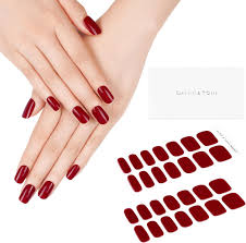 Danni & Toni Sultry Cinder Half-Hardened Gel Nail Films - Burgundy Scarlet  Red Nail Wraps for Women | Perfect Gift | 28 Stickers | Buy Now with  Express International Delivery | GoSupps.com