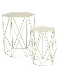 Wire Nest Of Tables White White Nest Of Tables Table Geometric Side Table