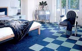 Modern Bedroom With Black And White Linoleum Flooring Linoleum Flooring Black And White Linoleum Floor Modern Bedroom