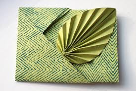 Vector illustration in cartoon style. Easy Origami Leaf Card Shelley Makes