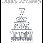 Let him do it alone… Free Download Happy 7th Birthday Cake Coloring Page The Art Kit
