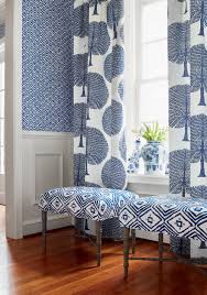 Eaton Ottoman In Pass A Grille Printed Fabric In Navy In 2020 Contemporary Home Decor Thibaut Fine Furniture