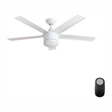 Home Decorators Collection Merwry 52 In Integrated Led Indoor White Ceiling Fan With Light Kit And Remote Control Sw1422wh The Home Depot