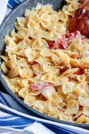 Add in your heavy cream, monterey jack cheese, and stir until the cheese. One Pan Ham Cheese Pasta Kylee Cooks