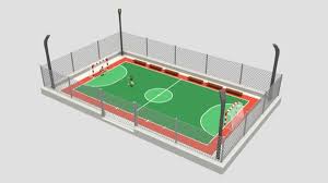 The women's game is growing fast in myanmar. Cartoon Street Football Court 3d Model Turbosquid 1517097