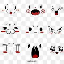 Colorful Cute Kawaii Line Expressions Png And Psd Cartoon Expression Funny Cartoon Faces Clip Art