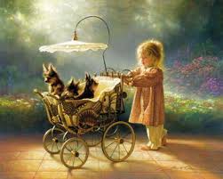 The bodys are wood but the head is sculpey. Greg Olsen C Limited Edition Canvas I Love New Yorkies Greg Olsen