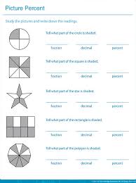 Write Down The Shaded Area In Fractions Decimals And Percentages Percents Math Worksheets For Kids Math Worksheets