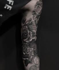 Black geometric tattoo on full sleeve. 29 Craziest Tattoo Full Sleeve For Men 1984 Studio