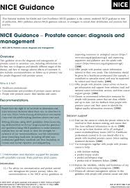 Of course, your specialist is the main person whose advice you should follow but it doesn't do anyone harm. Nice Guidance Prostate Cancer Diagnosis And Management 2019 Bju International Wiley Online Library