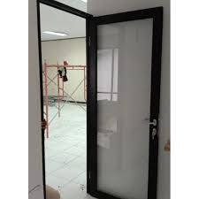 pintu kaca aluminium 90x210 lengkap handle kunci 3 inci