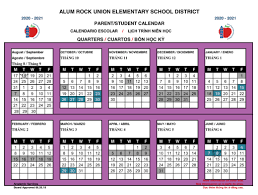 22 de decembro de 2021 a 7 de xaneiro de 2022, ambos os dous inclusive. District Calendar Alum Rock Union School District