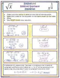 Radical And Rational Exponent Equations Doodle Graphic Organizer Graphic Organizers Equations Rational Expressions