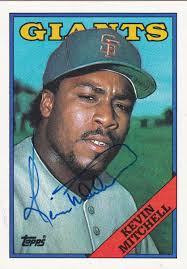 KEVIN MITCHELL SAN FRANCISCO GIANTS SIGNED CARD METS PADRES INDIANS A'S  MARINERS