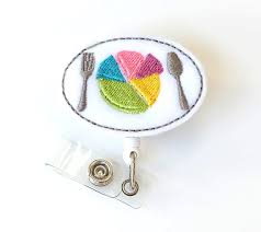 Dietitian Gift Portion Plate Name Badge Holder Cute Badge Etsy Portion Plate Felt Applique Badge Pull