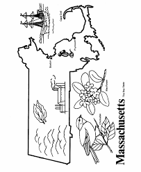Color (or leave) the flag's background white. Massachusetts State Outline Coloring Page State Outline Coloring Pages States Project