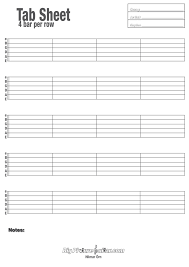 Printable Blank Guitar Tab Sheets Bass Guitar Tabs Guitar Tabs Guitar Tabs Songs