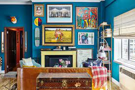 Tour An Apartment That Will Make You Want Turquoise Paint Turquoise Living Room Decor Turquoise Walls Apartment Decor