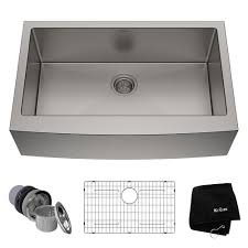 Standart Pro Farmhouse Apron Front Stainless Steel Silver 33 In Single Bowl Kitchen Sink Farmhouse Sink Kitchen Kitchen Sink Remodel Apron Sink Kitchen
