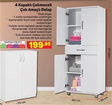 Ekonomik çekmeceli kapaklı çok amaçlı ofis dolap şifonyer. 4 Kapakli Cekmeceli Cok Amacli Dolap 60x35x145 Cm Indirimde Market