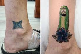 A study of prisoners' body art revealed. A Tattoo Parlor Turned This Woman S Confederate Flag Tattoo Into Pickle Rick For Free 9gag