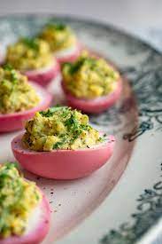 Pretty In Pink Deviled Eggs Blue Moon Kitchen Recipe Deviled Eggs Elegant Deviled Eggs Eggs