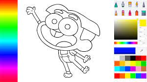 Cartoons are for kids and adults! Painting Coloring Pages Cricket Green From Big City Greens On My Pc With Ms Paint 3d Youtube