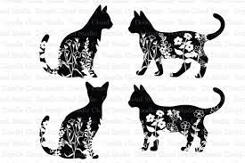 Download Floral Cat Svg Flower Cat Svg Cut Files Cat Clipart By Doodle Cloud Studio Thehungryjpeg Com