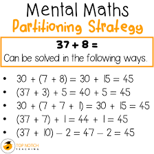 Mental Maths Partitioning Strategy Mental Math Math Strategies Mental Math Strategies