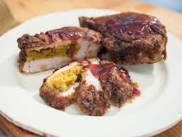 Sunny S Cornbread Stuffed And Fried Pork Chops With Honey Cranberry Sauce Recipe Fried Pork Chops Pork Chops Fried Pork