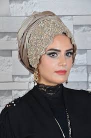 Aise Tesettur Bej Gupurlu Hazir Abiye Sal Goruntuler Ile Turban Basortusu Bej Sal
