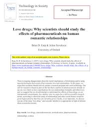 Thus an international discussion is needed. Pdf Love Drugs Why Scientists Should Study The Effects Of Pharmaceuticals On Human Romantic Relationships