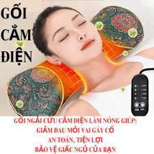 rẻ vô địch] Gối Ngải Cứu Cắm Điện Làm ấm, Gối Massage Cổ Vai Gáy Thảo Dược  Hương Thơm Thảo Mộc TKTD